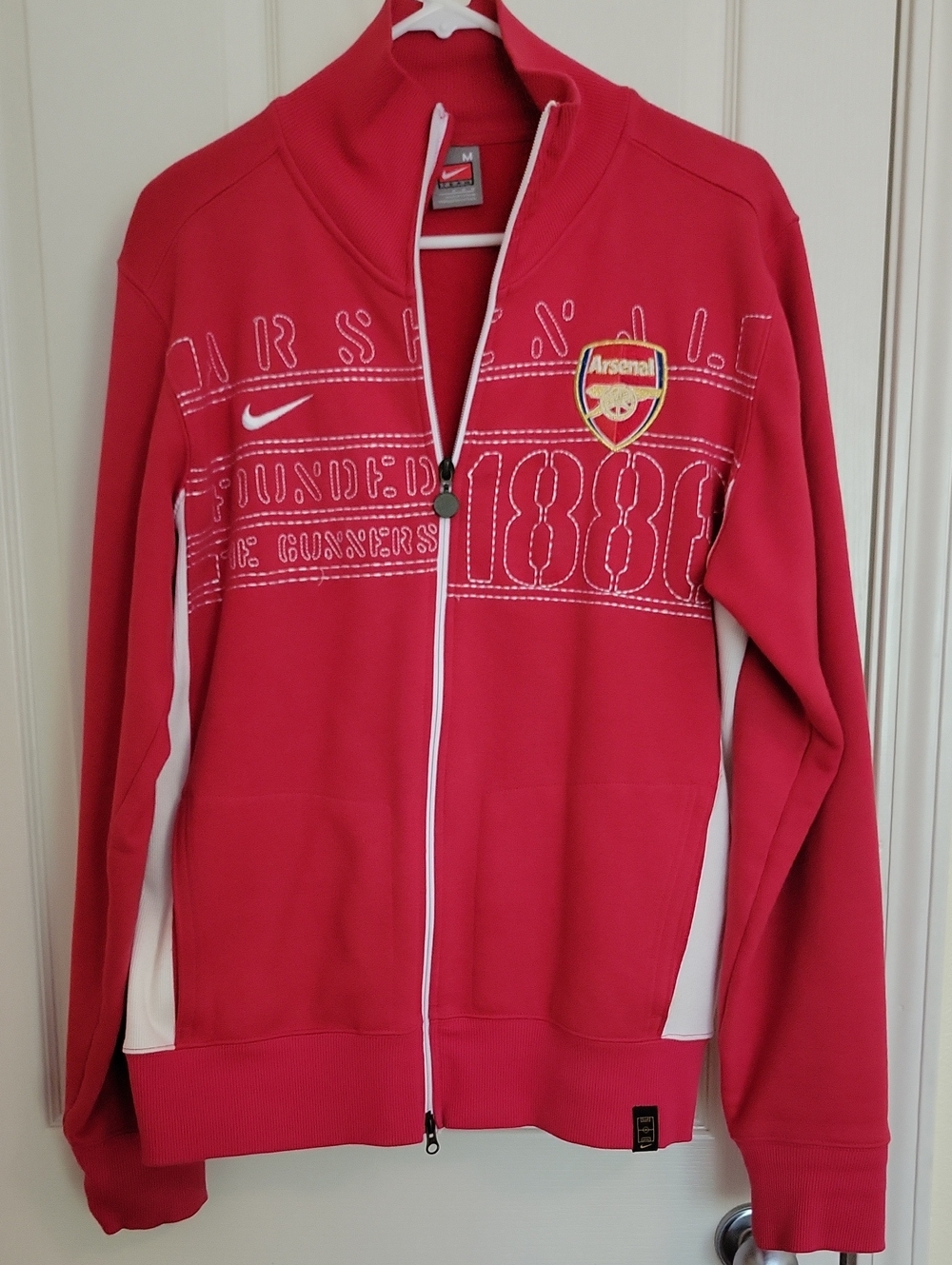 Men Nike Arsenal FC Stadium Soccer Jacket L England London Shirt COYG 1886